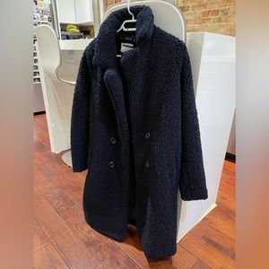 Navy teddy coat